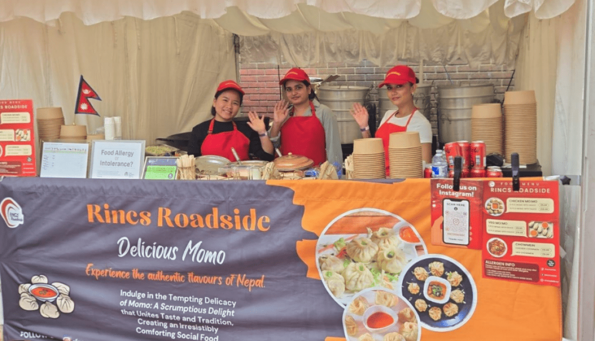 Nepalese street food events South Harrow RINCS Roadside serving momo at London